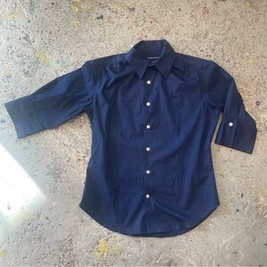 Ralph Lauren Sport Navy Stretch Button Down Shirt – Women’s 6